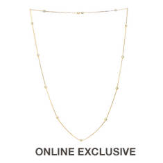 Cubic Zirconia By the Yard 18'' Cable Chain Necklace