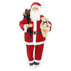 Fraser Hill 58" Dancing Santa with Teddy Bear