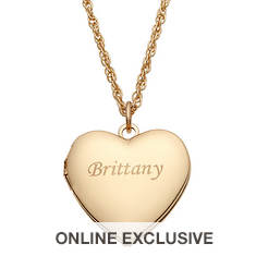 Personalized 23mm Engraved Name Heart Locket