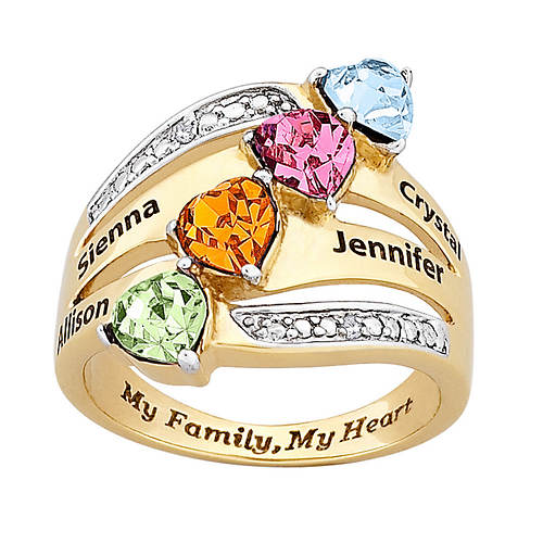 My Mother My Heart Birthstone And Diamond Ring