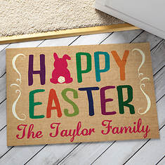 Personalized Hoppy Easter Family Doormat