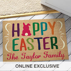 Personalized Hoppy Easter Family Doormat