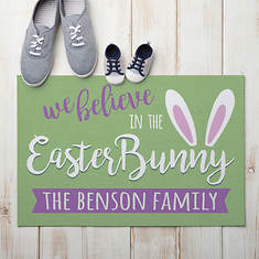 Personalized We Believe Easter Doormat