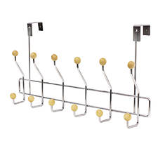 Chrome-Plated Over-the-Door 6-Hook Organizer