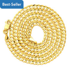 14K Yellow Gold 24" 3mm Solid Curb Necklace