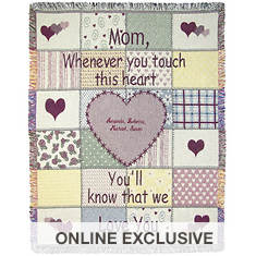 Personalization Mother Touch Heart Throw