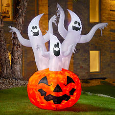 6' Inflatable Pumpkin with Ghosts