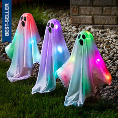 3-Piece LED Color-Changing Ghost Stakes
