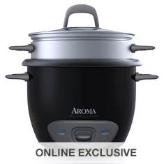 Aroma 6-Cup (Cooked) Pot-Style Rice Cooker and Food Steamer