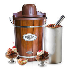 Nostalgia Electrics 6-Quart Wood Bucket Ice Cream Maker