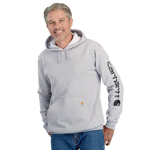 Carhartt Men's Midweight Signature Sleeve Logo Hooded Sweatshirt