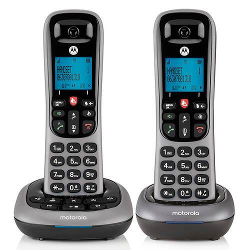 Motorola Cordless Answering System Base and 2 Handsets