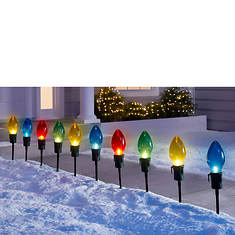 10-Piece Giant Bulb Pathway Lights - Opened Item