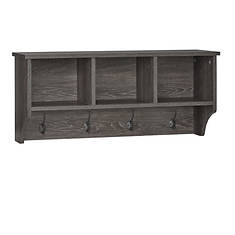 Woodbury Wall Shelf with Cubbies and Hooks