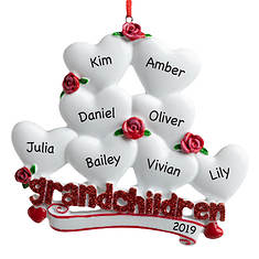 Personalized Grandchildren with Hearts Ornament