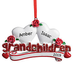 Personalized Grandchildren with Hearts Ornament