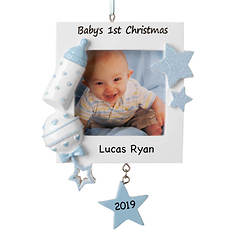 Personalized Baby's 1st Christmas Picture Frame Ornament