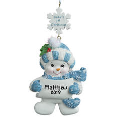 Personalized 1st Xmas Snowman Ornament