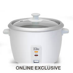 Elite 6-Cup Rice Cooker with Glass Lid