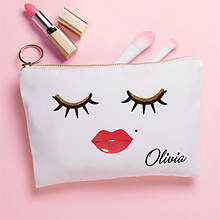 Personalized Lashes & Lips Zippered Pouch