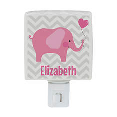 Personalized Pink Elephant Night Light