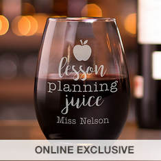 Personalized Lesson Plan Stemless Wine Glass