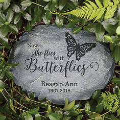 Personalized Flies with Butterflies Garden Stone