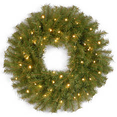 24" Norwood Fir Wreath with LED Lights - Opened Item