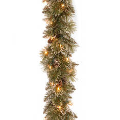 9' Pine Garland with Clear Lights