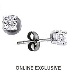 Illusion Round Earrings 1/10 ct. tw.