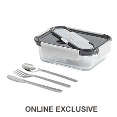 Lunch Container with Stainless Steel Utensil Set