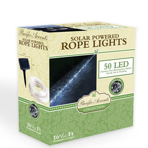 Pacific Accents 50 LED Bright Solar Rope Lights
