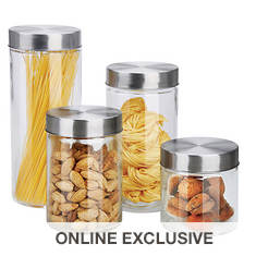 4-Piece Glass Canister Set with Lids