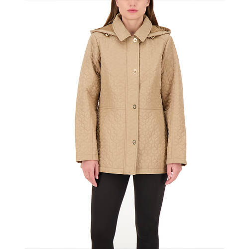 Jones New York Women's Hooded 28 Inch Quilted Jacket