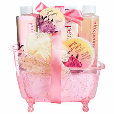 Freida and Joe Pink Glitter Tub Gift Set in Pink Peony