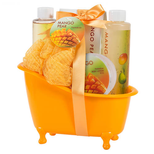 Freida and Joe Orange Tub Gift Set in Mango-Pear