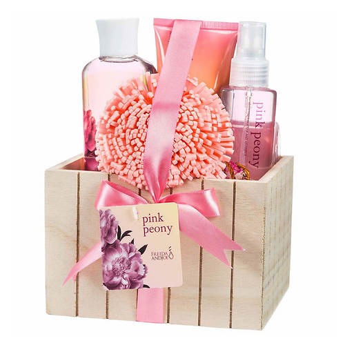 Freida and Joe Wood Box Gift Set in Pink Peony