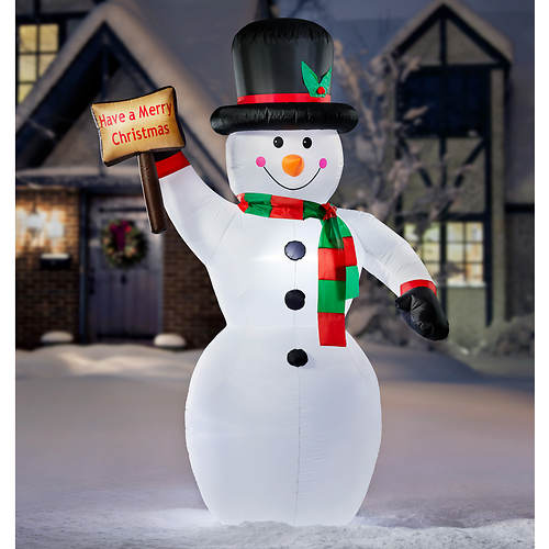 7' Inflatable Snowman with LED Lights