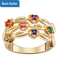 Personalized Women's Family Birthstone Ring