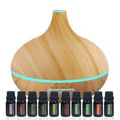 Aromatherapy Diffuser + 10 Essential Oils Set
