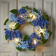 Lighted Indoor/Outdoor Flower Wreath