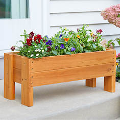 Raised Wood Planter Box with Liner