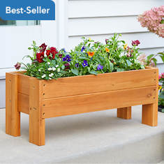 Raised Wood Planter Box with Liner