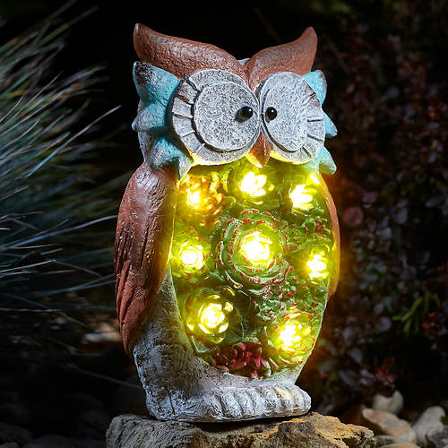 Solar Lighted Owl Garden Statue