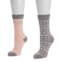 MUK LUKS Women's 2-Pack Wool Boot Socks