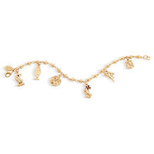 14K Gold-Tone Religious Symbols of Faith Charm Bracelet