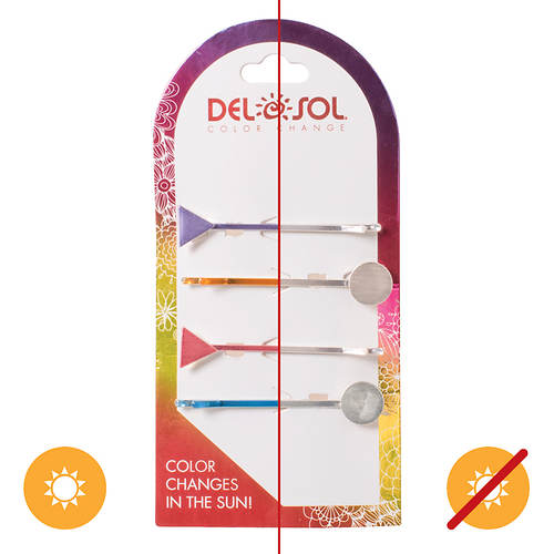 Del Sol Triangles and Circles Color-Changing Hair Pins 