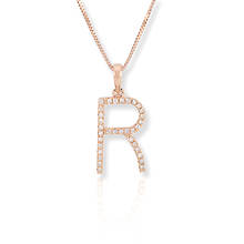 14K Rose Gold Sterling Initial Necklace