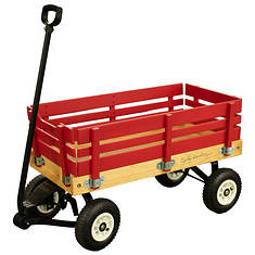 Children's Metal & Wood Side Rail Wagon