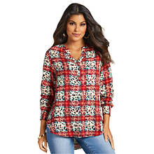 Button-Front Peasant Top
